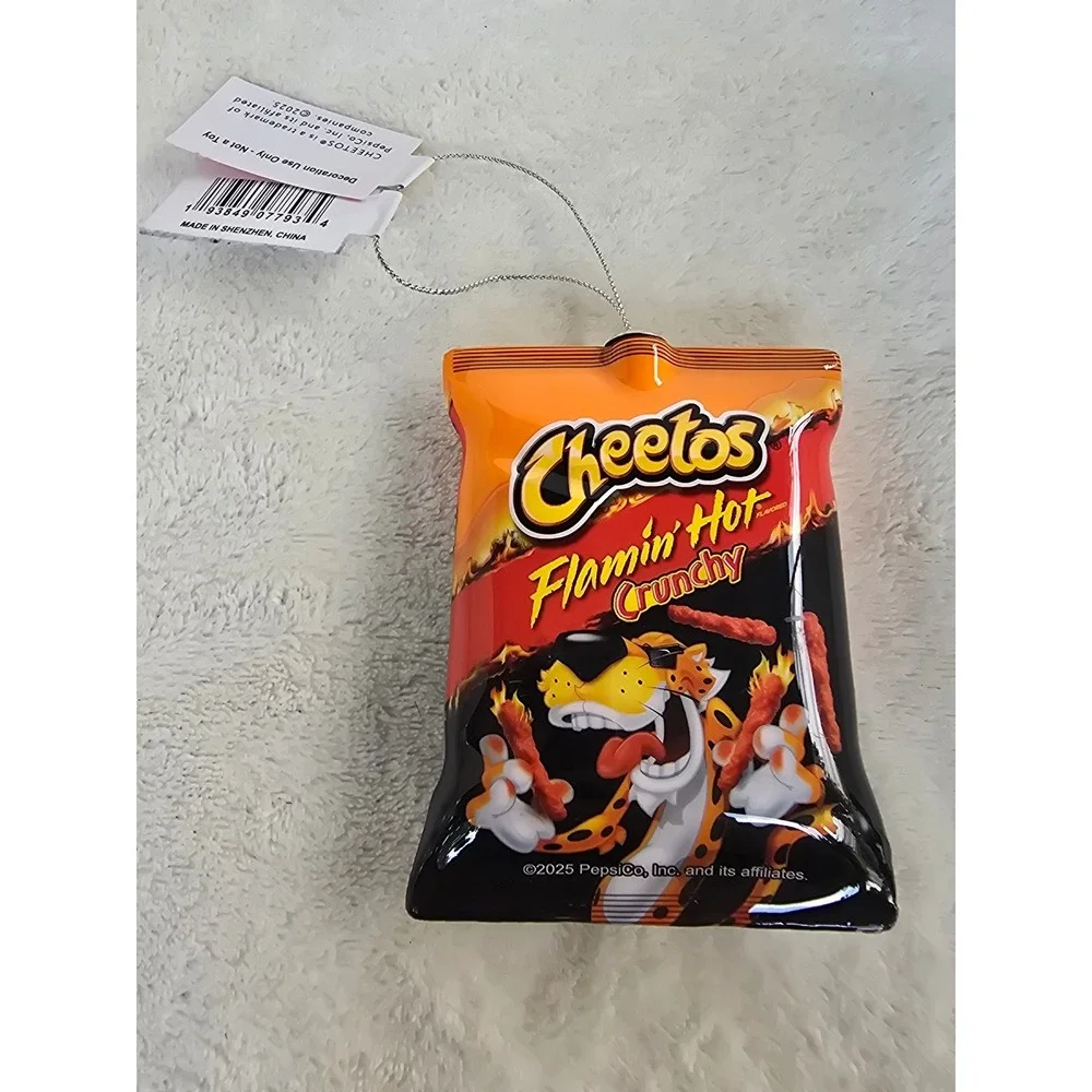 Cheetos Flamin Hot Crunchy Bag Ornament Ruz Chester Cheetah Snack Decor NEW
